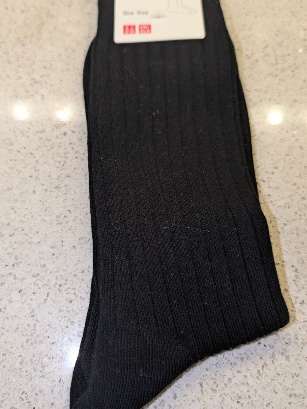 NEW w/Tags-Uniqlo Men's One Size Black Supima Cotton Socks